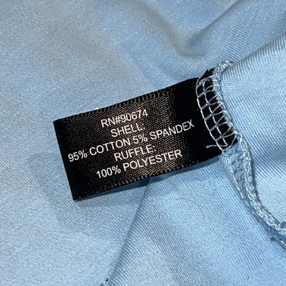 Boston Proper Two Tone Lace Overlay Top M Blue White NWT Boho Off Shoulder Girly - Picture 10 of 10